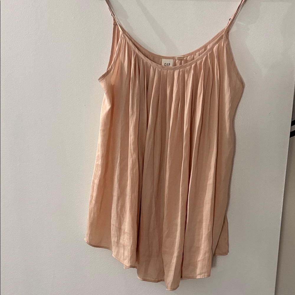 GAP Blush Peach Spaghetti-Strap Pleated Camisole